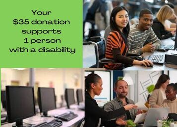 graphic of Your $35 donation supports 1 person with a disability