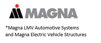 logo for Magna LMV Automotive Systems and Magna Electric Vehicle Structures