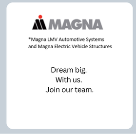Magna Electric Vehicle Structures, St Clair Michigan logo that links to Careers site