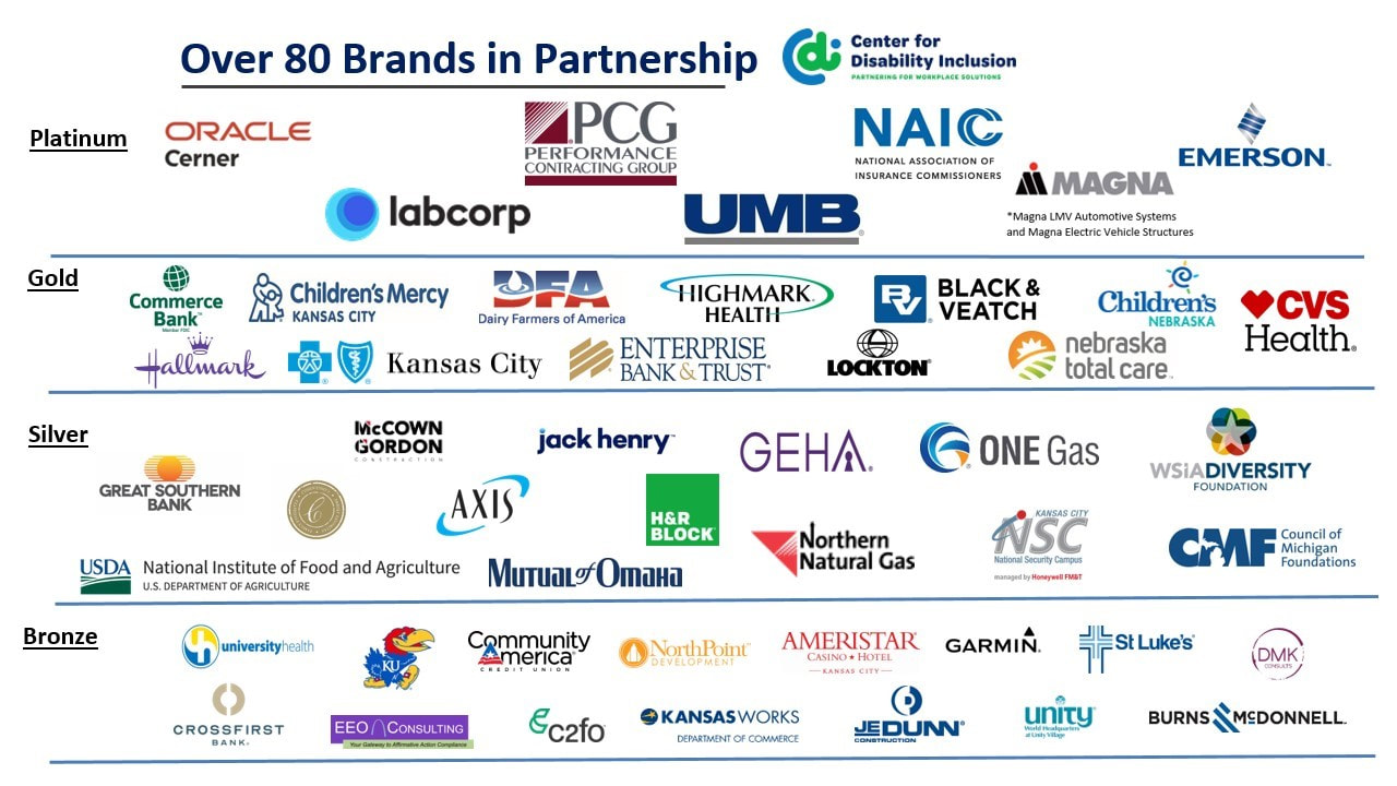 Over 80 brands in partnership with CDI. Graphic of logos for business partners at Platinum, Gold, Silver and Bronze levels