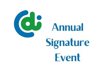 CDI lettering logo and words Annual Signature Event